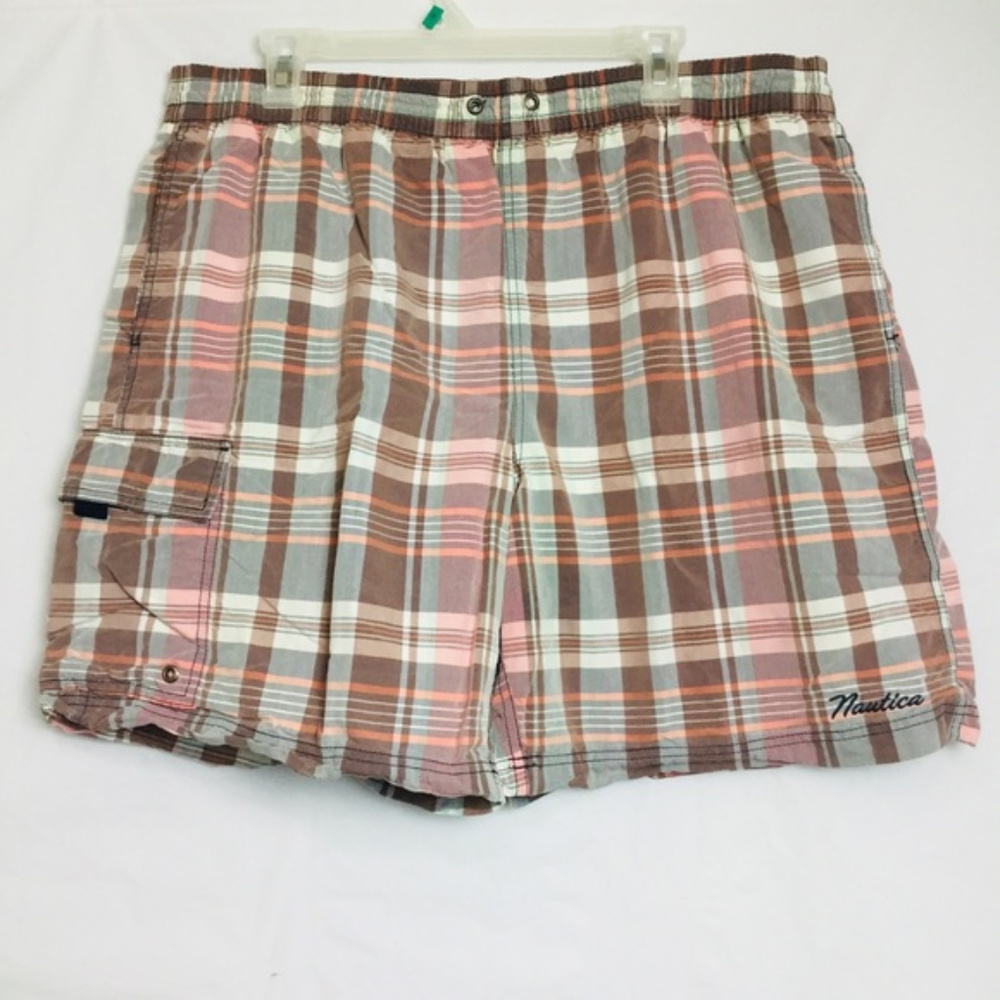 Nautica Men’s Plaid Swim Trunks Swimsuit Size XL - Picture 2 of 4